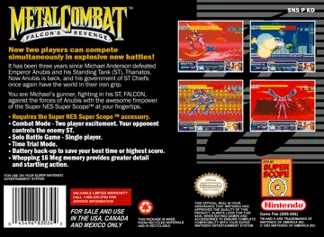 Metal Combat - Falcon's Revenge (USA) box cover back